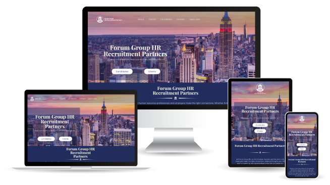 mockup showing web design and development for a recruiting firm in New York