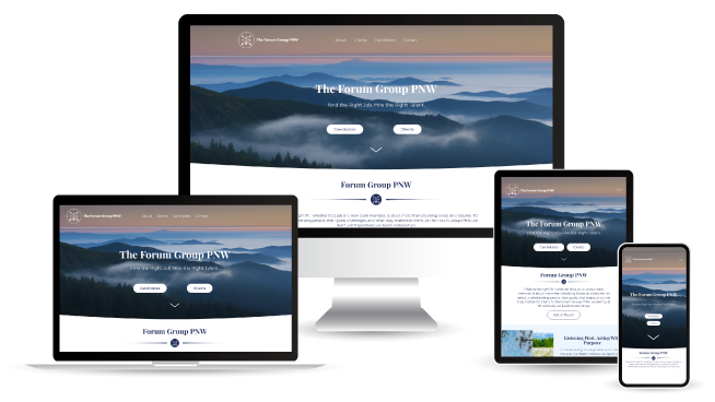 mockup showing web design and development for a recruiting firm in oregon